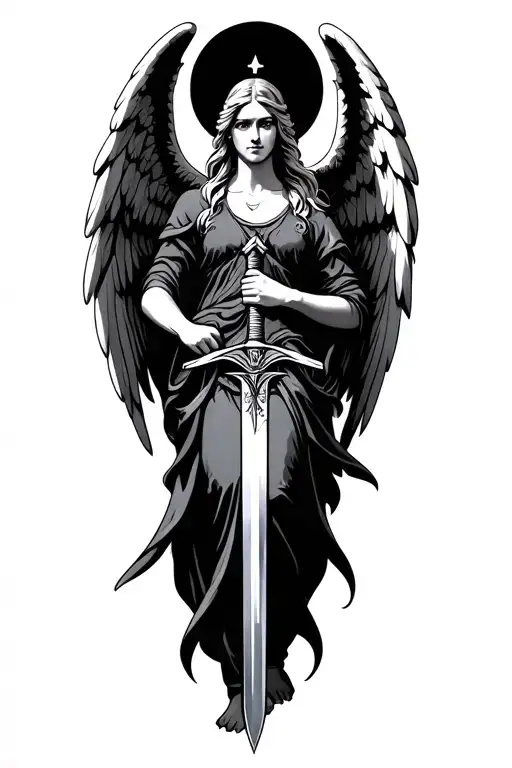 Angel Holding A Sword