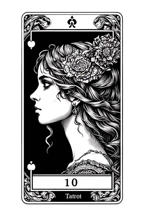 Tarot Card Featuring Girl Side Profile