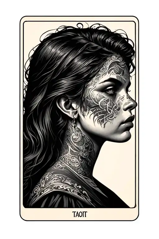 Tarot Card Featuring Girl Side Profile