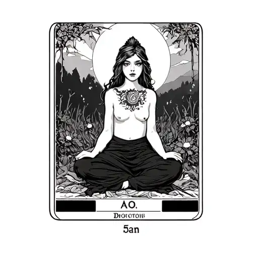 Tarot Card Featuring Girl Sitting