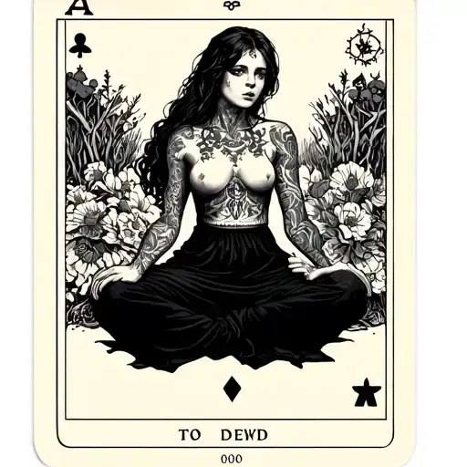 Tarot Card Featuring Girl Sitting