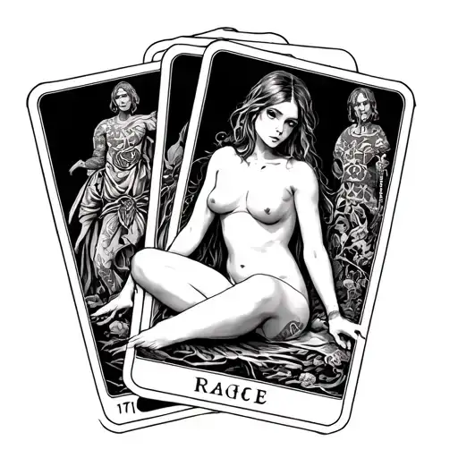 Tarot Card Featuring Girl Sitting