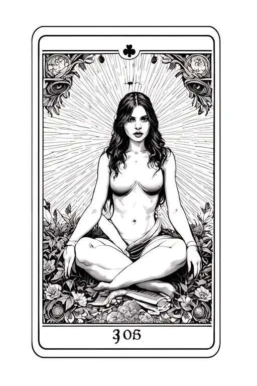 Tarot Card Featuring Girl Sitting