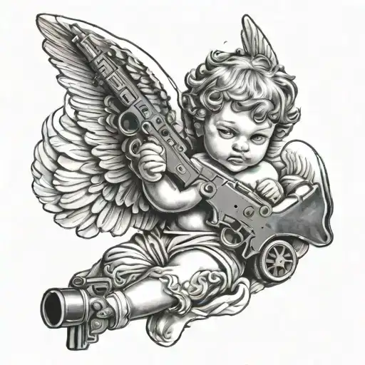 Baby Angel With Gun