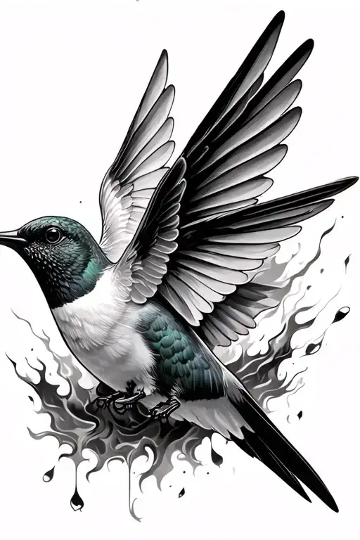 Humming Bird Rising From Ashes