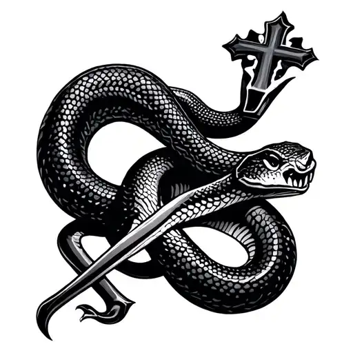 Snake With Christian Cross