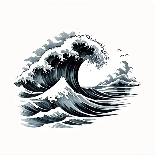 Peaceful Ocean Waves Forming