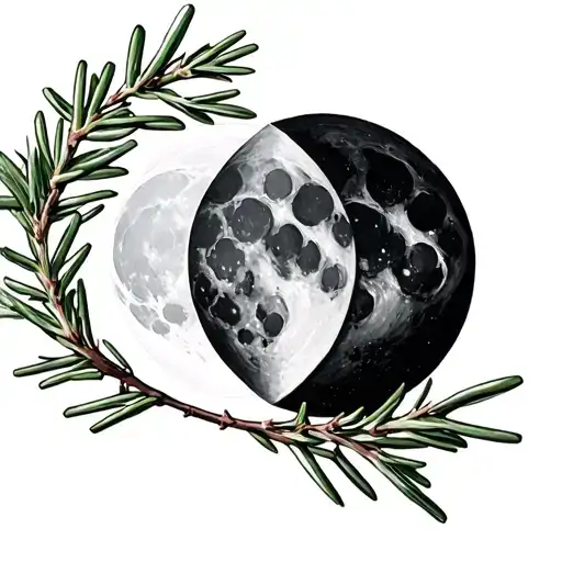 Moon Phases In A Straight Line With Rosemary Branch