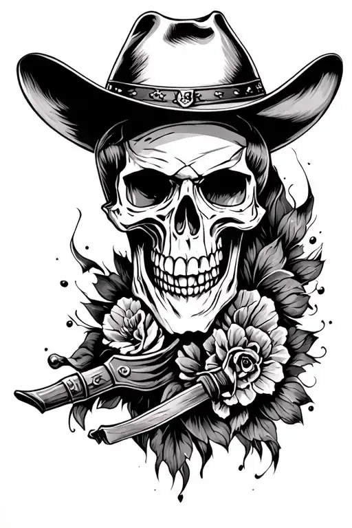 Cowboy Skull Very Dark Shading Around It