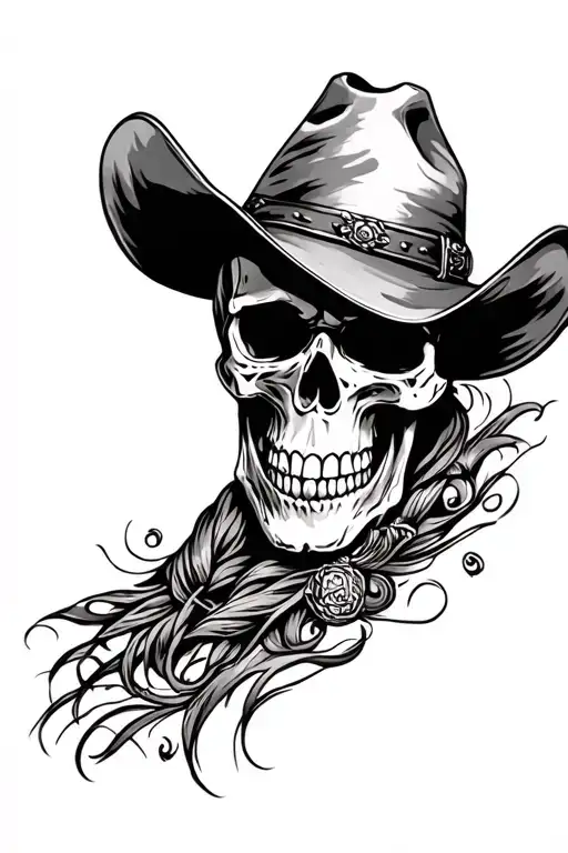 Realistic Western Cowboy Skull Covering My Whole Forearm