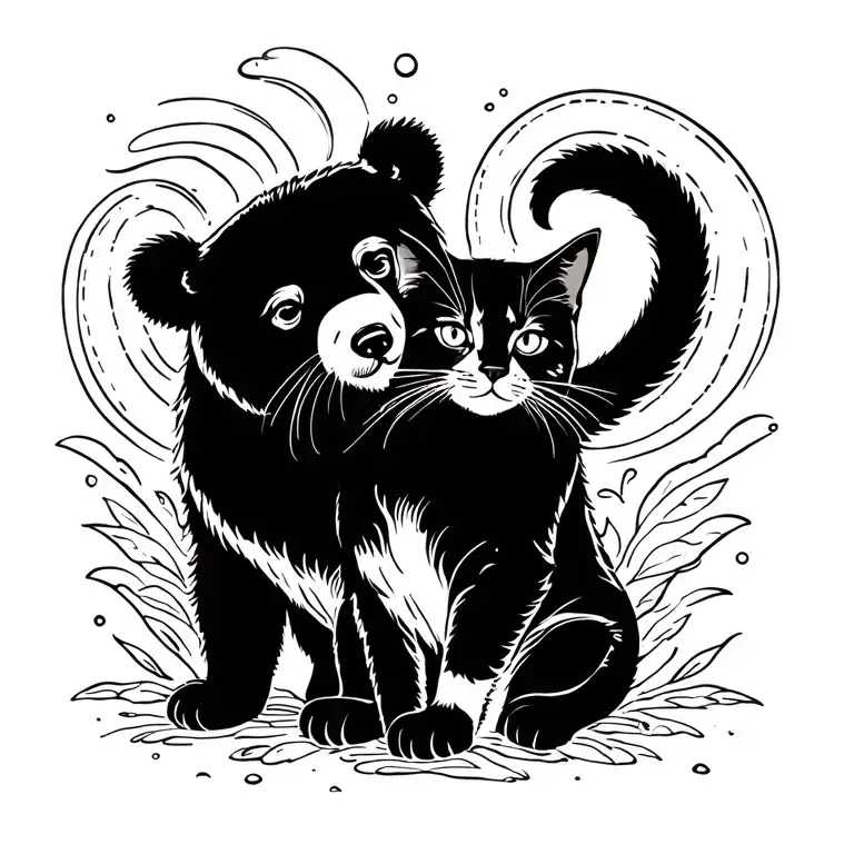 Bear And Cat Postmodern