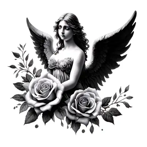 Angel And Roses