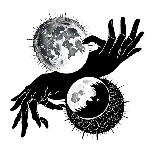 As Above So Below Hands With Sun And Moon