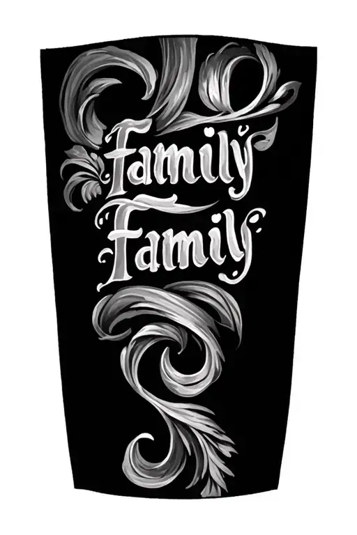 The Word Family On Upper Forearm