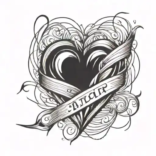 Heart Line With Writing