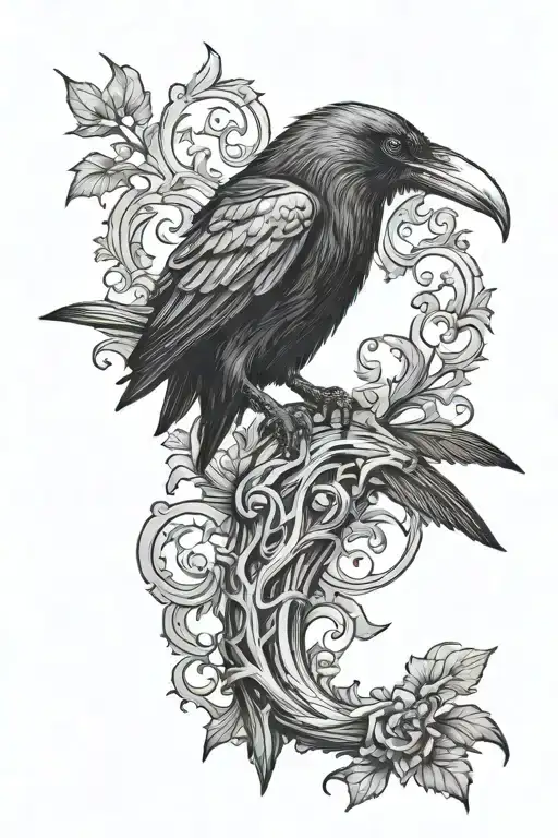 Gothic Raven Perched