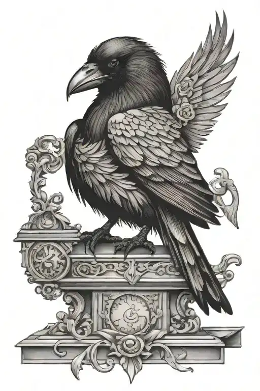 Gothic Raven Sitting