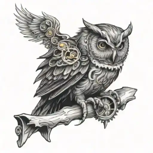 Clockwork Owl Perched