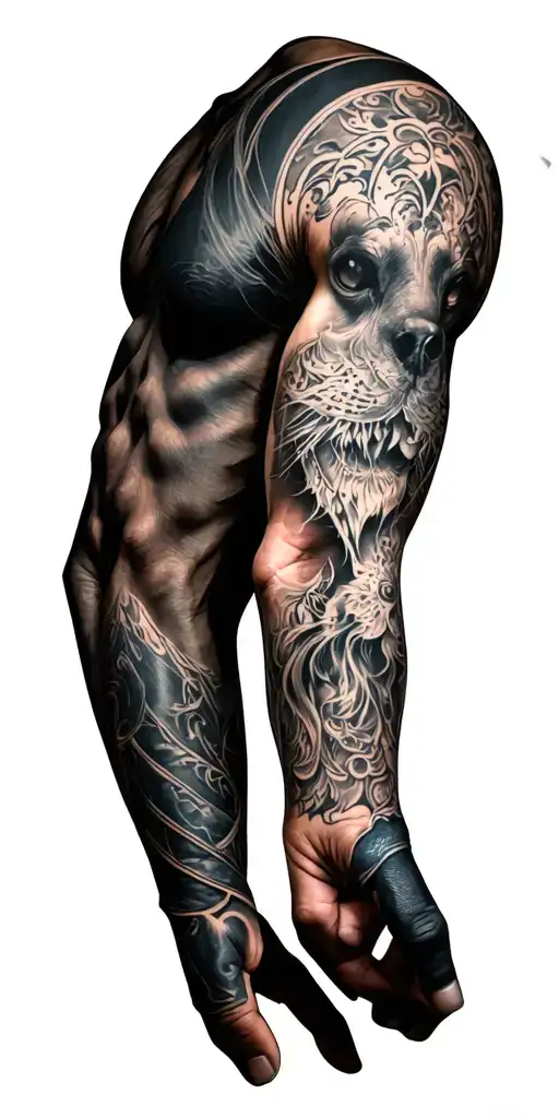 Tooled Leather Full Arm Sleeve