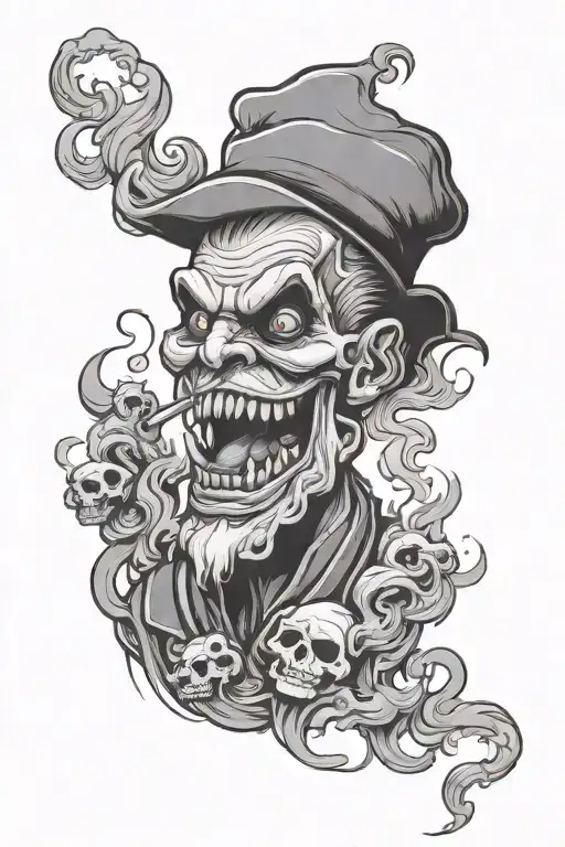 Evil Character With Smoke Rising