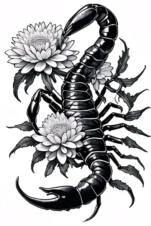 Scorpion And Chrysanthemum