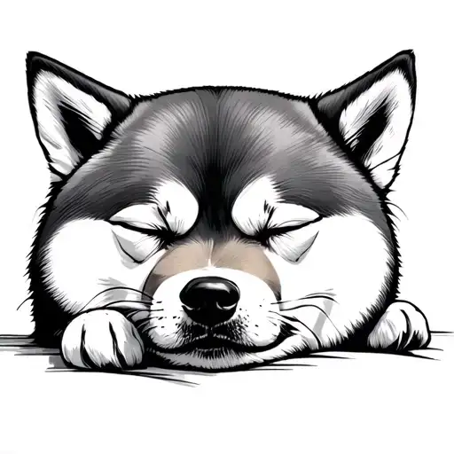 Shiba Inu Dog Sleeping