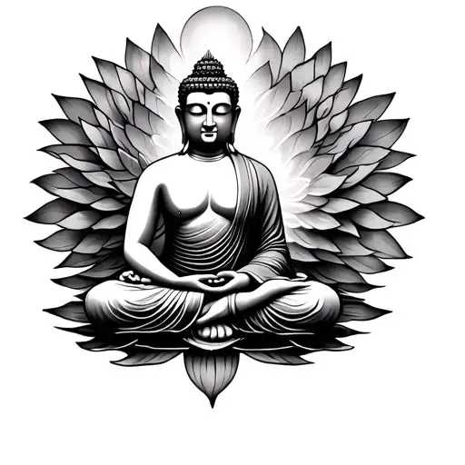 Budha Sitting In A Lotus