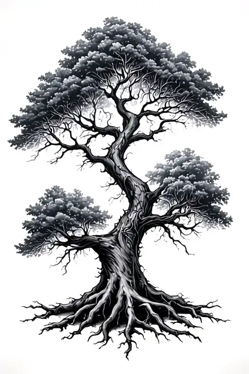 Tree Roots Turning Into Lightening Storm