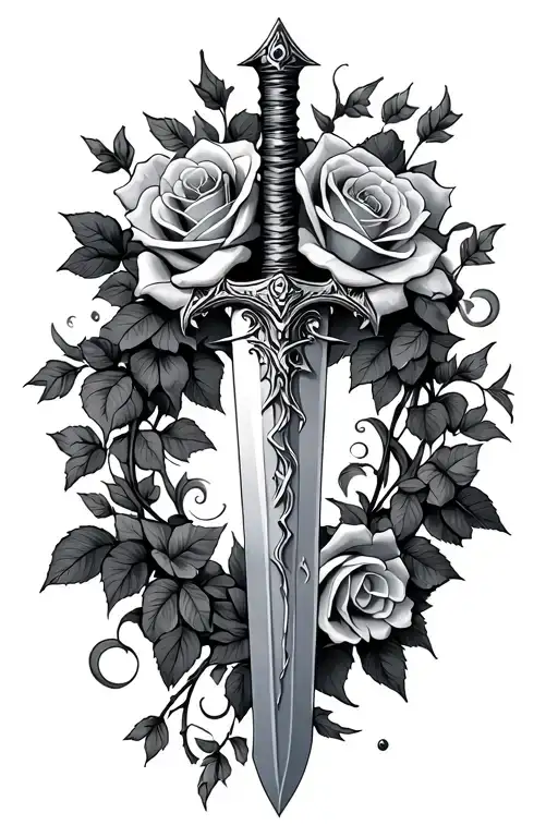 Broken Sword And Roses And Vines