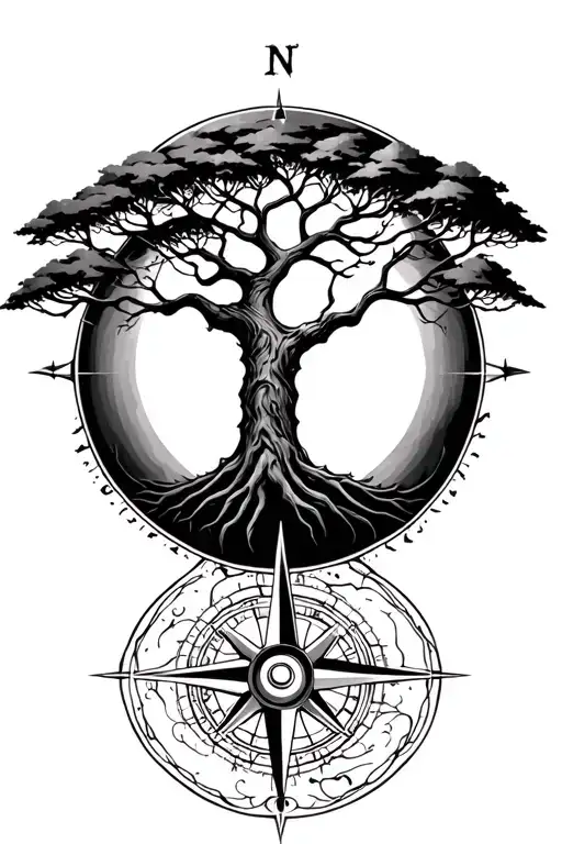 Tree Of Life With Compass Design