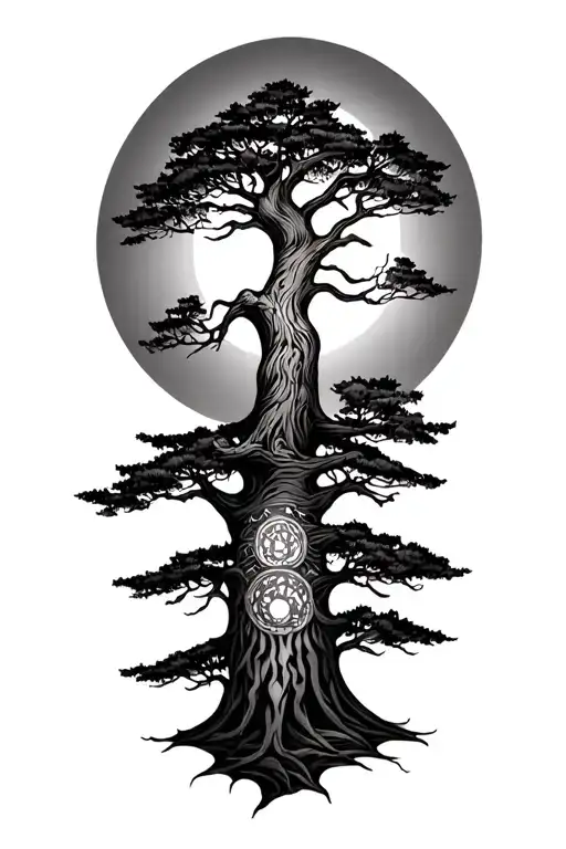 Sun And Tree Blackfoot Creation Story Black And White Sleeve