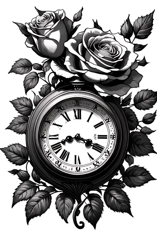 Rose Clock Time Piece