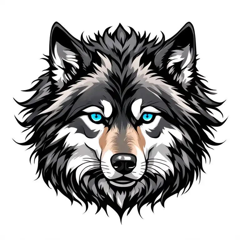 Celtic Wolf With Blue Eyes