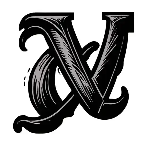 Letter V Stamp Circle