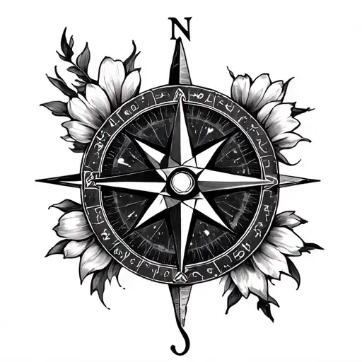 Astrological Compass Rose Blooming