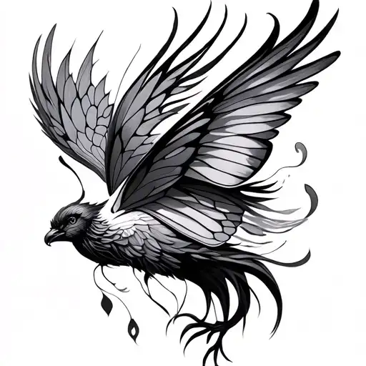 Female And Simple Butterflies Or Phoenix