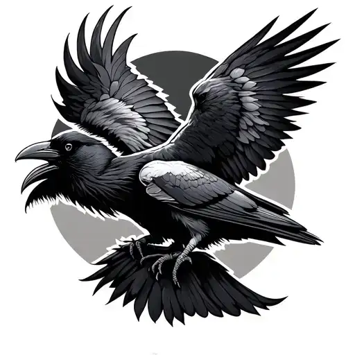 Hugin And Munin Raven