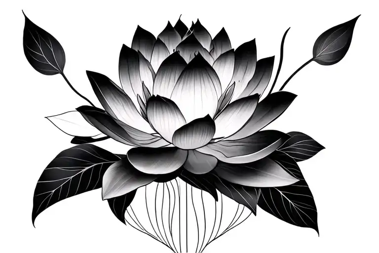 Lotus Flowers Intertwined With Geometric Patterns