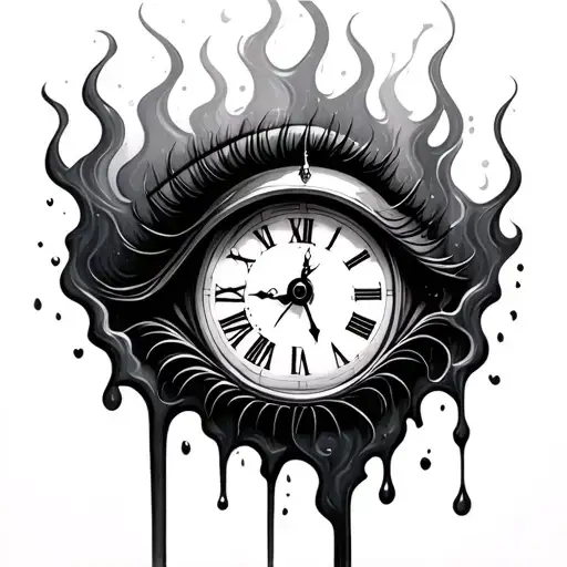 Time Melting Clock Through Fingers Outstretched Eye