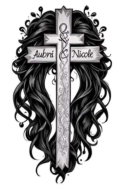 Aubri And Nicole Names With A Cross