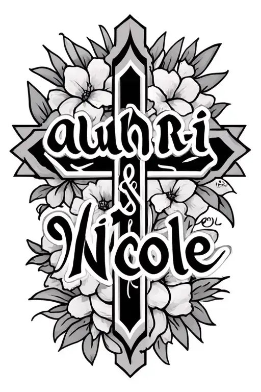 Aubri And Nicole Names With A Cross