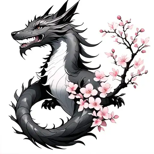 Kitsune Dragon Cherry Blossom