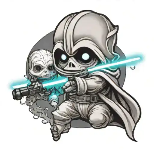Baby Ghost Hold Lightsaber