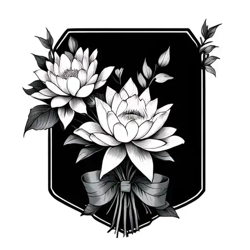 Ptsd Ribon And Lotus Flower Bouquet