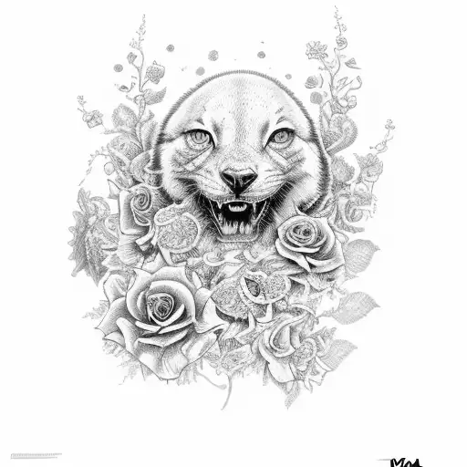 Full Moon With Flowers