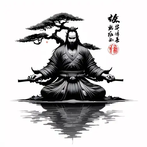 Samurai Warrior Meditation Bonsai Tree Swoard