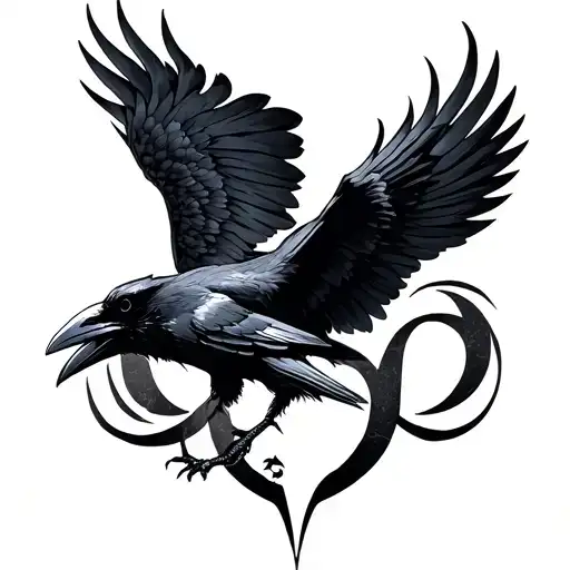 Raven Alpha And Omega Symbol