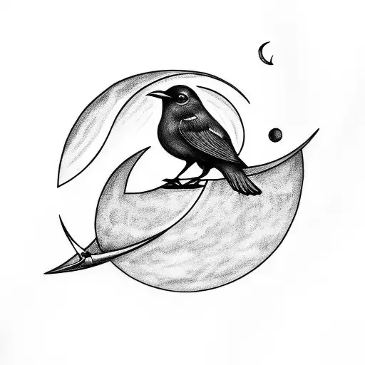 Black Bird With A Moon For An Eye
