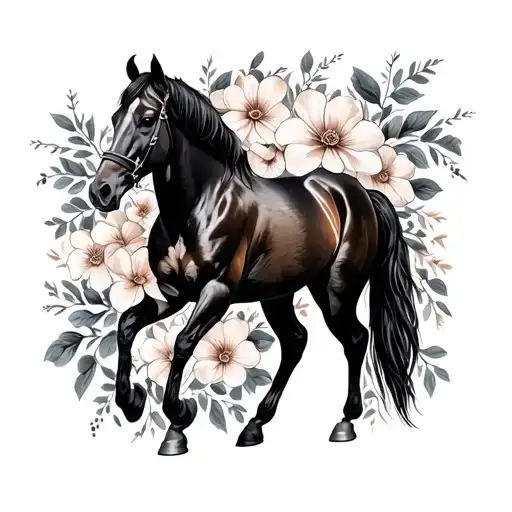 Saddlebred Horse Flowers Blooming Out