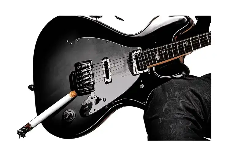 Guitar Body With A Cigarette As The Neck